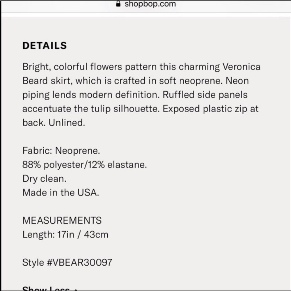Veronica Beard skater scuba floral skirt sz 2 - Picture 8 of 13